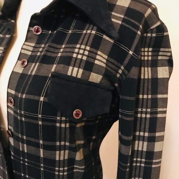 Hunza Limited Plaid Buttoned Down Black Gray Dress - Picture 4 of 8